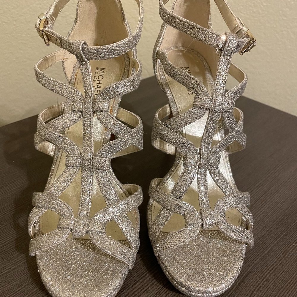Michael Kors Sandra Platform Strappy Stiletto Sandals, Champagne